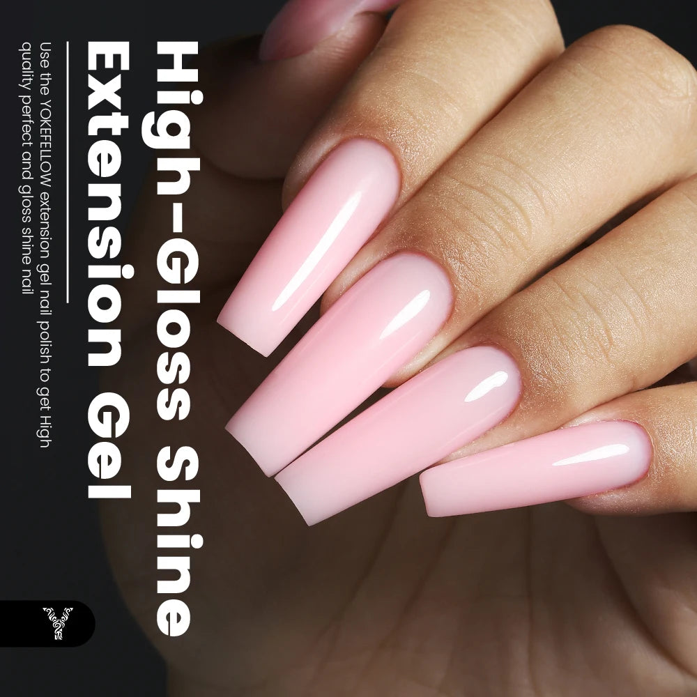 YOKEFELLOW 15g Jelly Extension Gel Nail Polish Nude Pink Clear Building Construct Extend Gel Soak Off UV LED Acrylic Gel Varnish