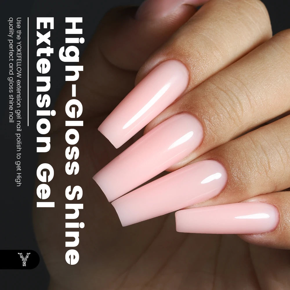 YOKEFELLOW 15g Jelly Extension Gel Nail Polish Nude Pink Clear Building Construct Extend Gel Soak Off UV LED Acrylic Gel Varnish