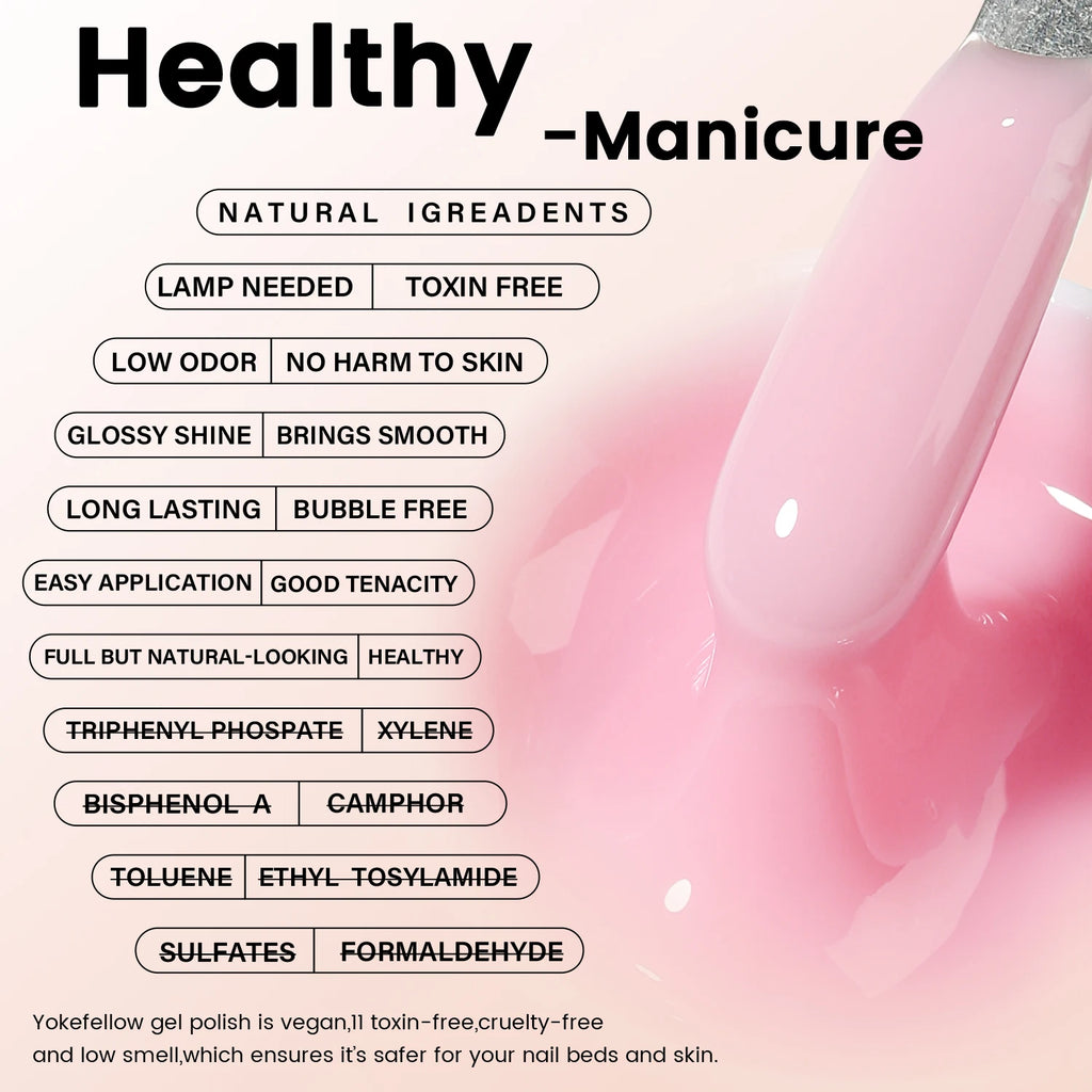 YOKEFELLOW 15g Jelly Extension Gel Nail Polish Nude Pink Clear Building Construct Extend Gel Soak Off UV LED Acrylic Gel Varnish