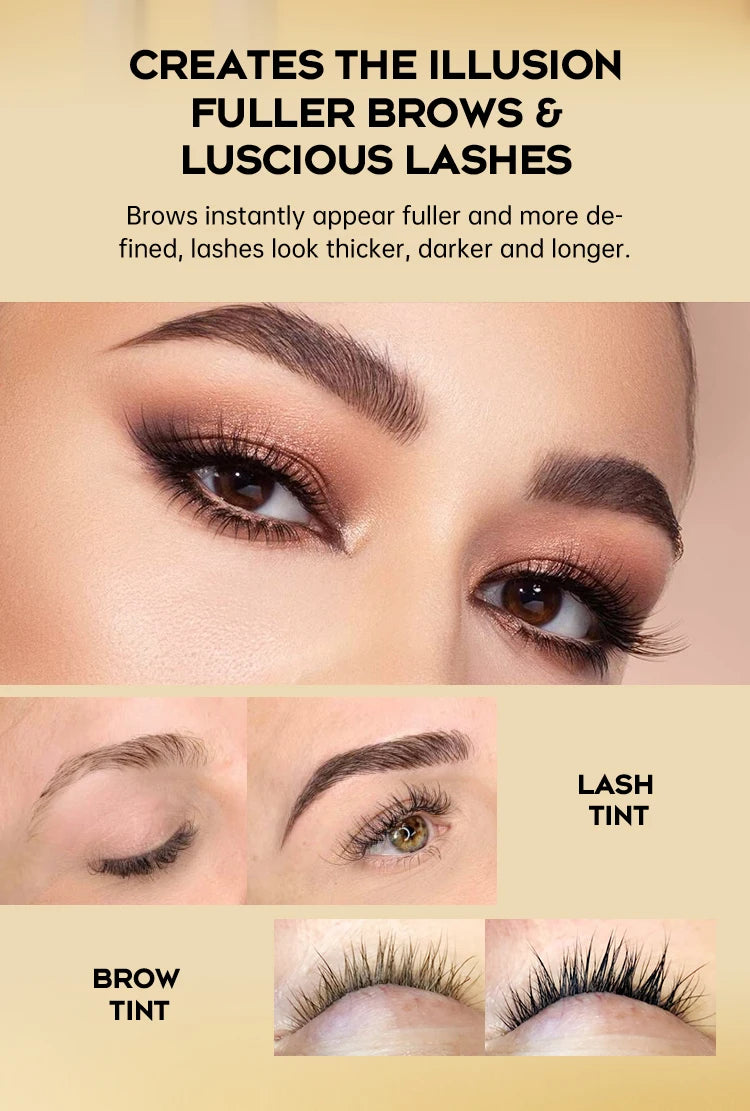 Gollee Classic Black Natural Lash and brow Tinting Set Lasting Waterproof Eyelash Fast Tint Kit Enhancers Easy Dye Makeup Tools