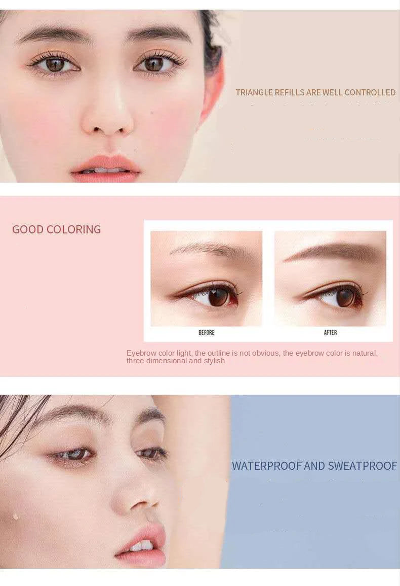 5 Colors Double Head Eyebrow Pencil Waterproof Long Lasting Sweat-proof Natural Wild Brows Shaping Drawing Easy Coloring Makeup