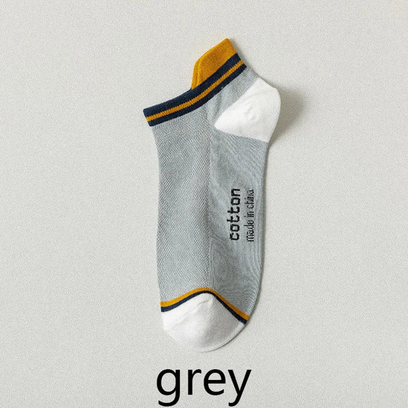 2 Pairs Mens Cotton Short Socks New Style Striped Sports Men Sock Soft Breathable Durable Spring Summer Male Ankle Socks for Boy
