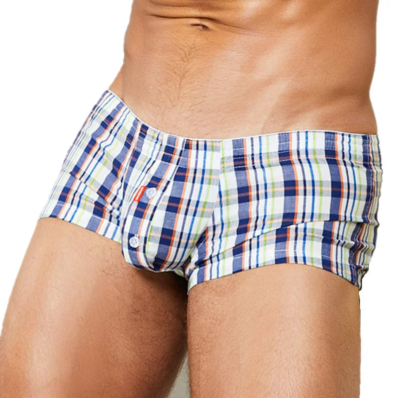 Men's Underwear Boxers Cotton Underpants High Quality Male Panties Boxer Shorts Plaid Point Comfortable Lounge Loose Underwears