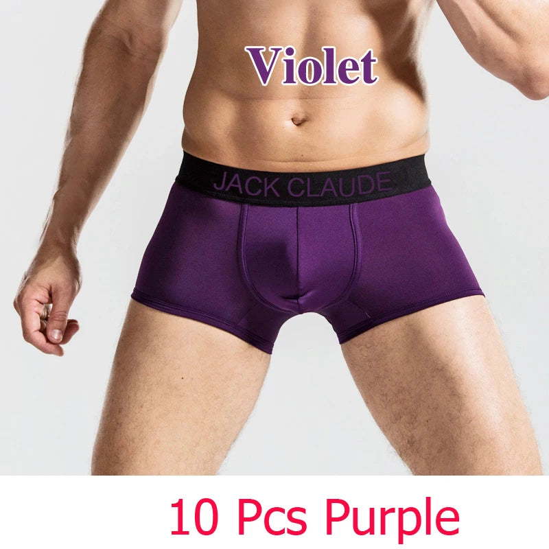 10 PCS Jack Claude Mens Underwear Boxers Brand Men Boxer Shorts Modal Sexy Cueca Boxer Men 10 pcs Underwear Male Underpants