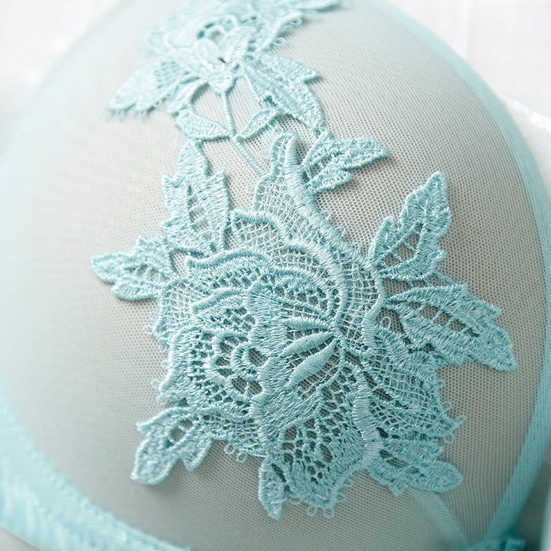 Lilymoda Sexy Luxury Floral Embroidery Women Bra Briefs Set Bra Panty Underwear Set Female Lingerie Brassiere Seamless Panties