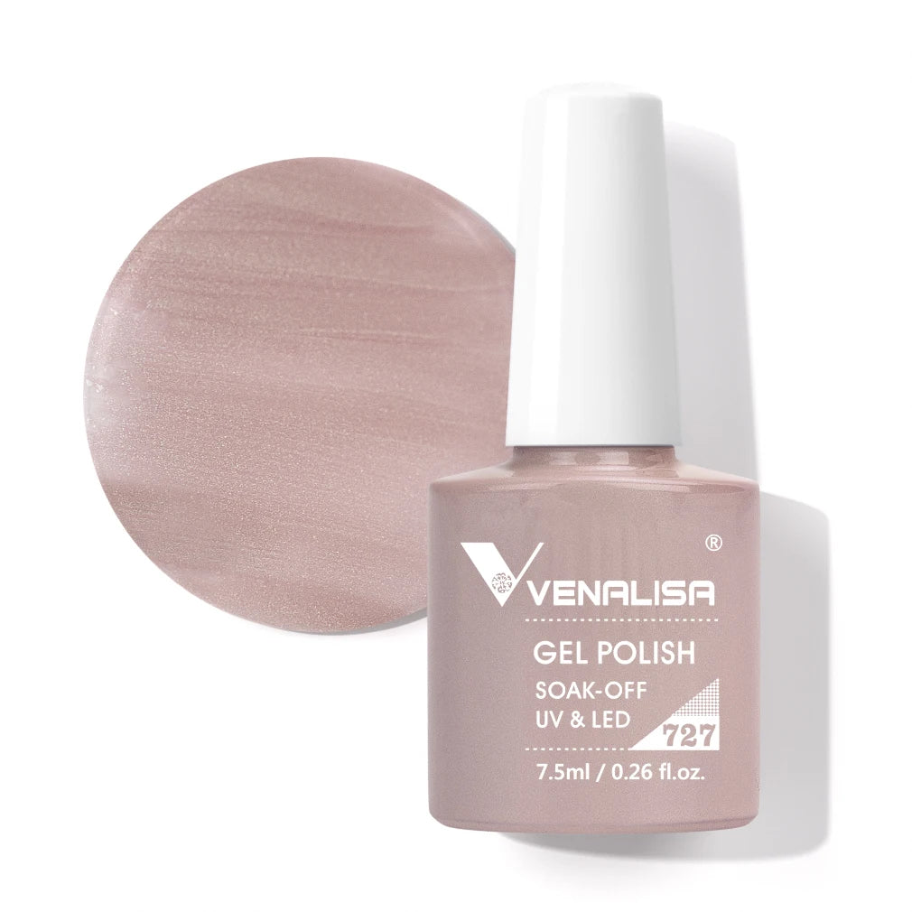 Venalisa Gel Nail Polish 7.5ml White Cap Glass Nail Gel Polish NoWipe Top Soak Off UV LED Nail Lacquer Glitter Color Gel