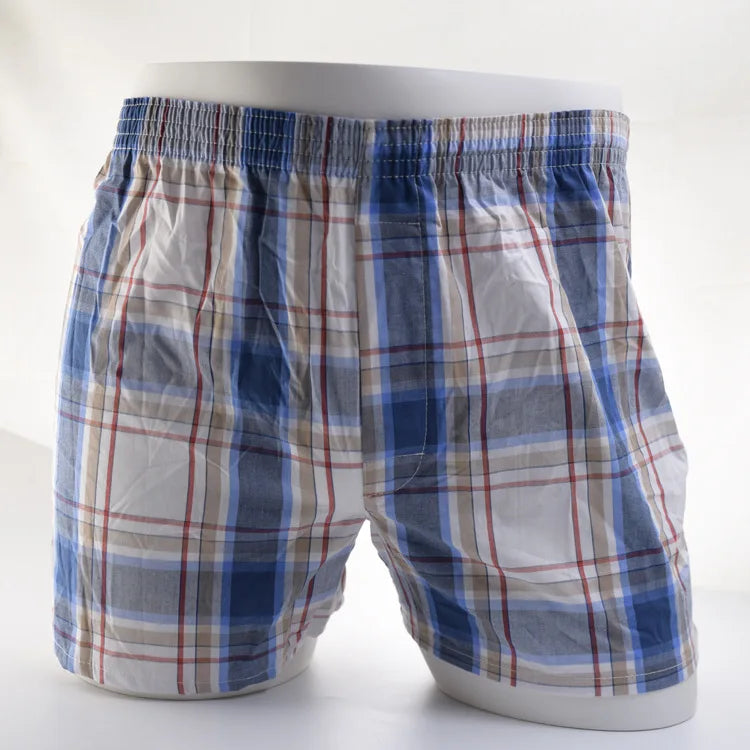 1pcs Mens Underwear Woven Boxer Hombre  Men Breathable Boxershorts Cotton Panties Male Gauze Shorts Plus Size
