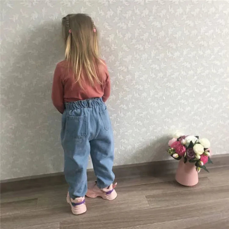 New Children's Girls Boys Jeans Casual High Waist Kids Pants Spring Autumn Baby Boy Girl Long Trousers Outwear Age For 9M-4Years