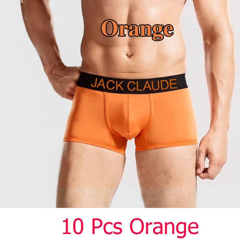 10 PCS Jack Claude Mens Underwear Boxers Brand Men Boxer Shorts Modal Sexy Cueca Boxer Men 10 pcs Underwear Male Underpants
