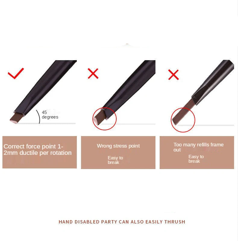 5 Colors Double Head Eyebrow Pencil Waterproof Long Lasting Sweat-proof Natural Wild Brows Shaping Drawing Easy Coloring Makeup