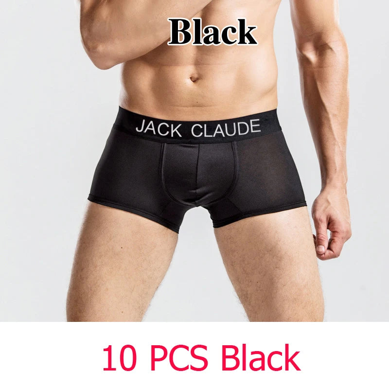 10 PCS Jack Claude Mens Underwear Boxers Brand Men Boxer Shorts Modal Sexy Cueca Boxer Men 10 pcs Underwear Male Underpants