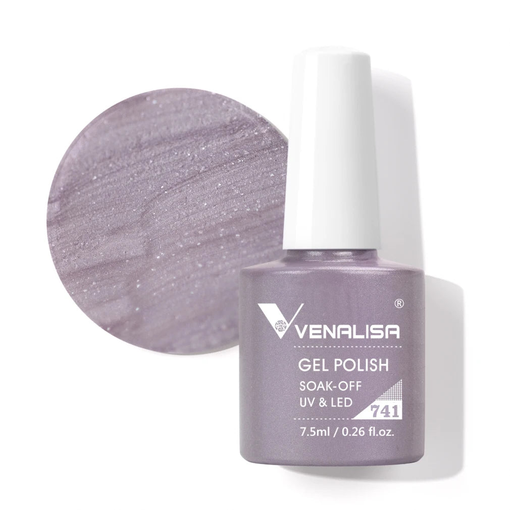 Venalisa Gel Nail Polish 7.5ml White Cap Glass Nail Gel Polish NoWipe Top Soak Off UV LED Nail Lacquer Glitter Color Gel