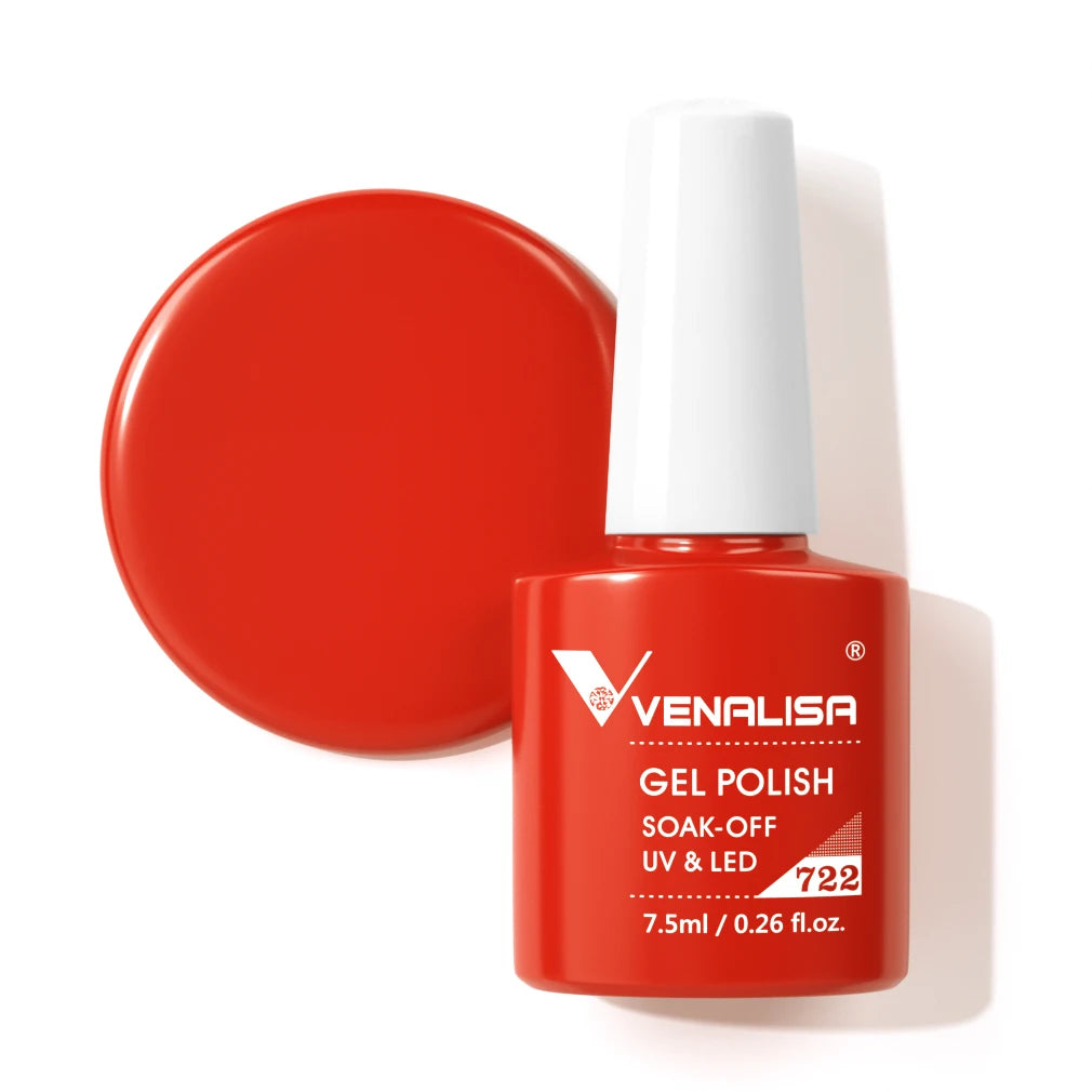 Venalisa Gel Nail Polish 7.5ml White Cap Glass Nail Gel Polish NoWipe Top Soak Off UV LED Nail Lacquer Glitter Color Gel
