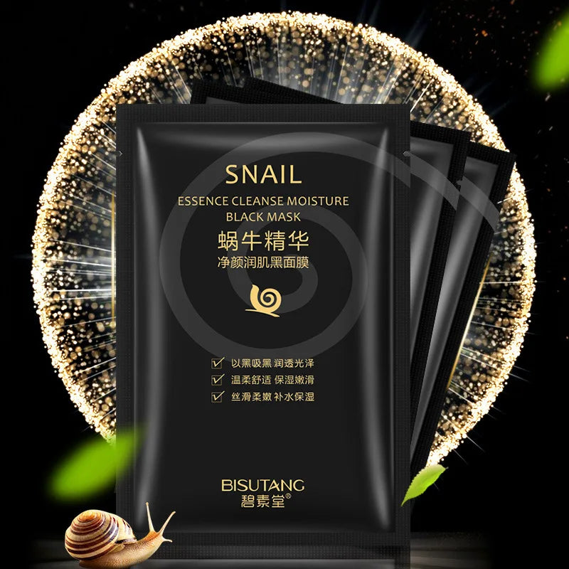 Snail Essence Net Facial Muscle Black Mask Moisturizing Exfoliating Skin Care Collagen Face Disposable Korean Cosmetics 1pc