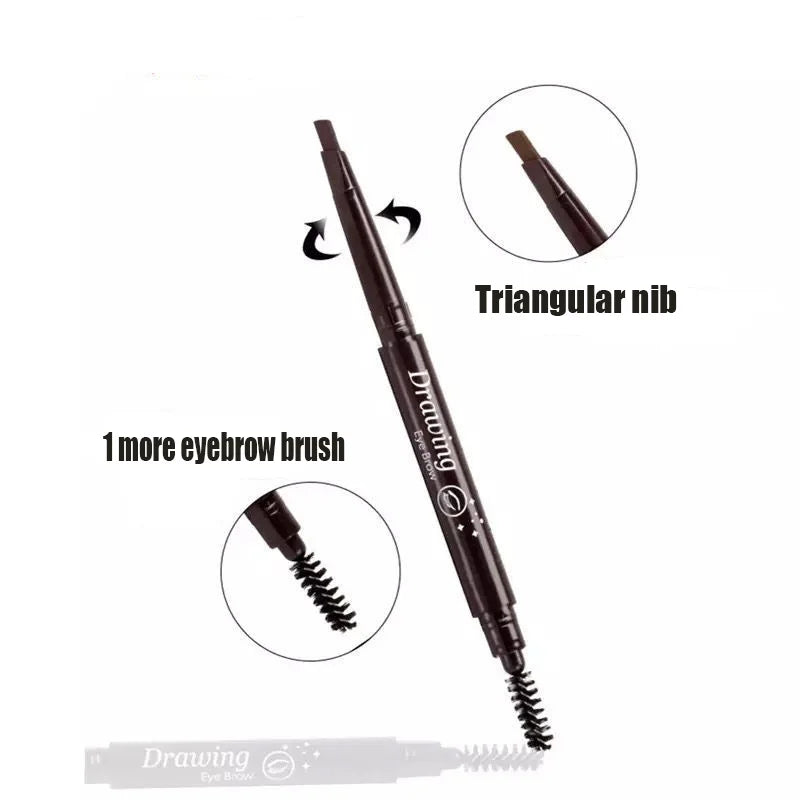 5 Colors Double Head Eyebrow Pencil Waterproof Long Lasting Sweat-proof Natural Wild Brows Shaping Drawing Easy Coloring Makeup