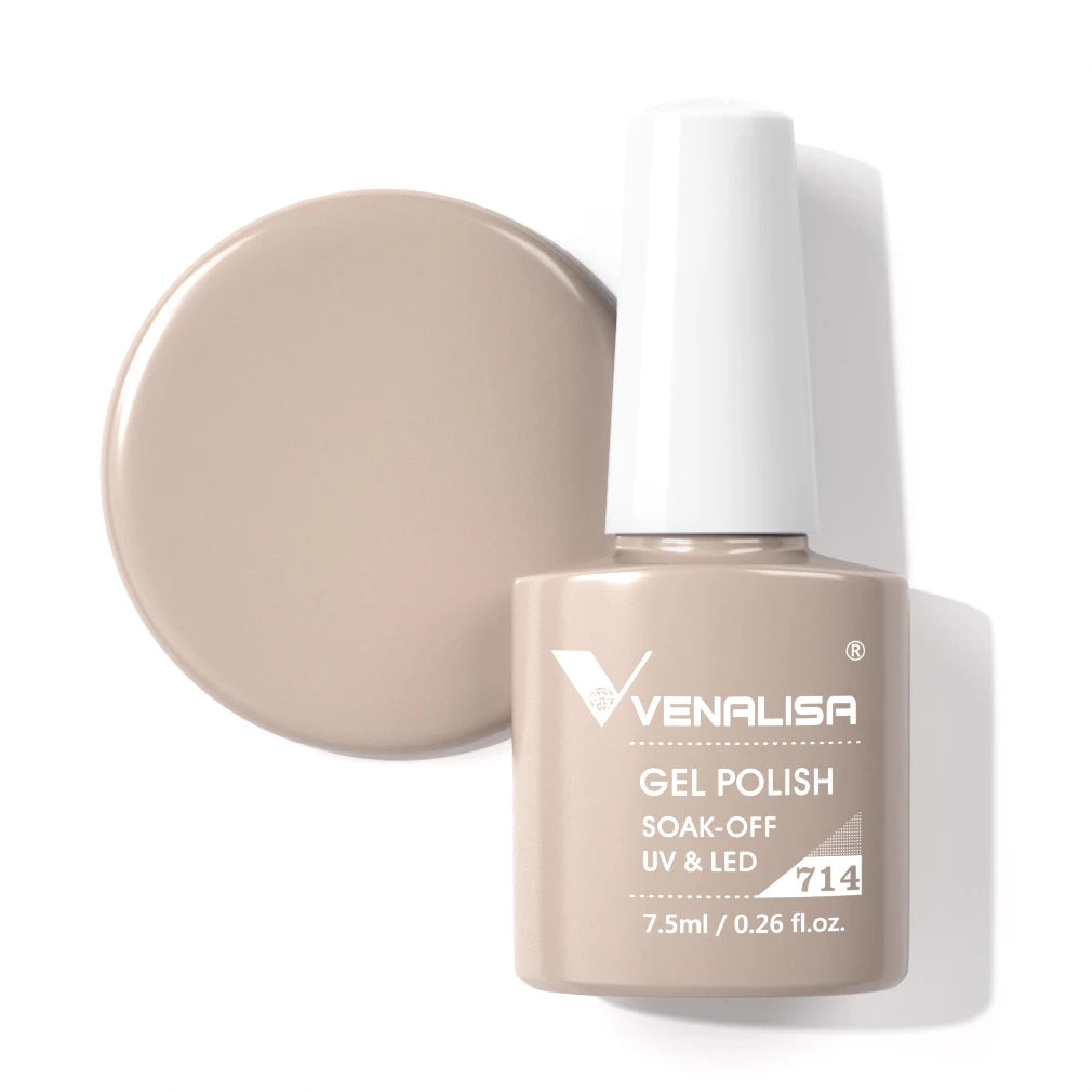 Venalisa Gel Nail Polish 7.5ml White Cap Glass Nail Gel Polish NoWipe Top Soak Off UV LED Nail Lacquer Glitter Color Gel