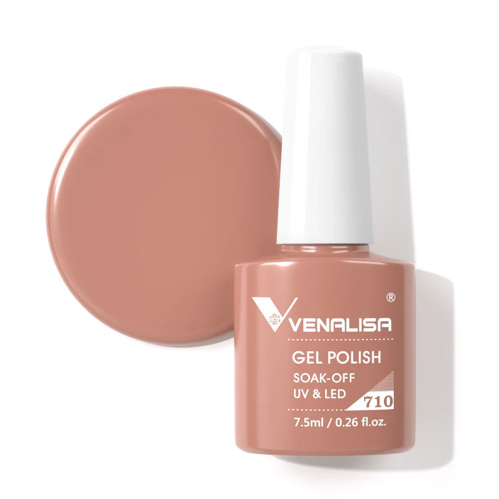 Venalisa Gel Nail Polish 7.5ml White Cap Glass Nail Gel Polish NoWipe Top Soak Off UV LED Nail Lacquer Glitter Color Gel