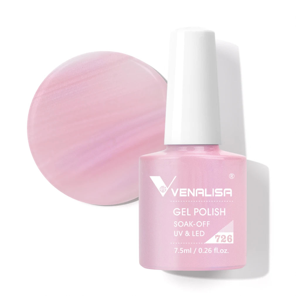 Venalisa Gel Nail Polish 7.5ml White Cap Glass Nail Gel Polish NoWipe Top Soak Off UV LED Nail Lacquer Glitter Color Gel