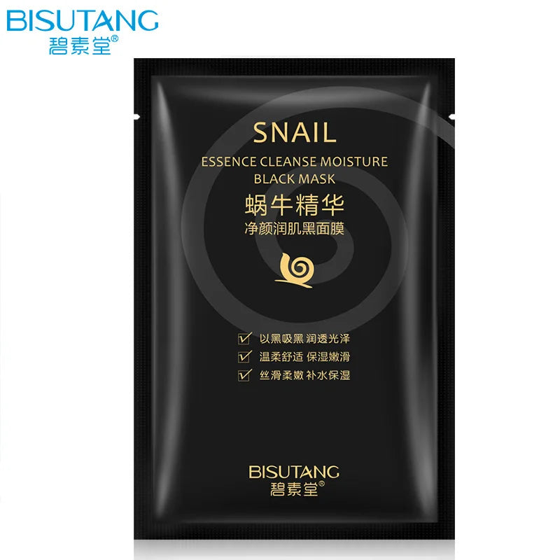 Snail Essence Net Facial Muscle Black Mask Moisturizing Exfoliating Skin Care Collagen Face Disposable Korean Cosmetics 1pc
