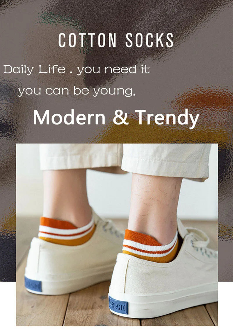 2 Pairs Mens Cotton Short Socks New Style Striped Sports Men Sock Soft Breathable Durable Spring Summer Male Ankle Socks for Boy