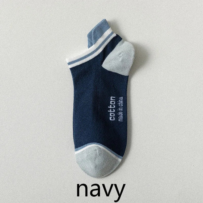 2 Pairs Mens Cotton Short Socks New Style Striped Sports Men Sock Soft Breathable Durable Spring Summer Male Ankle Socks for Boy