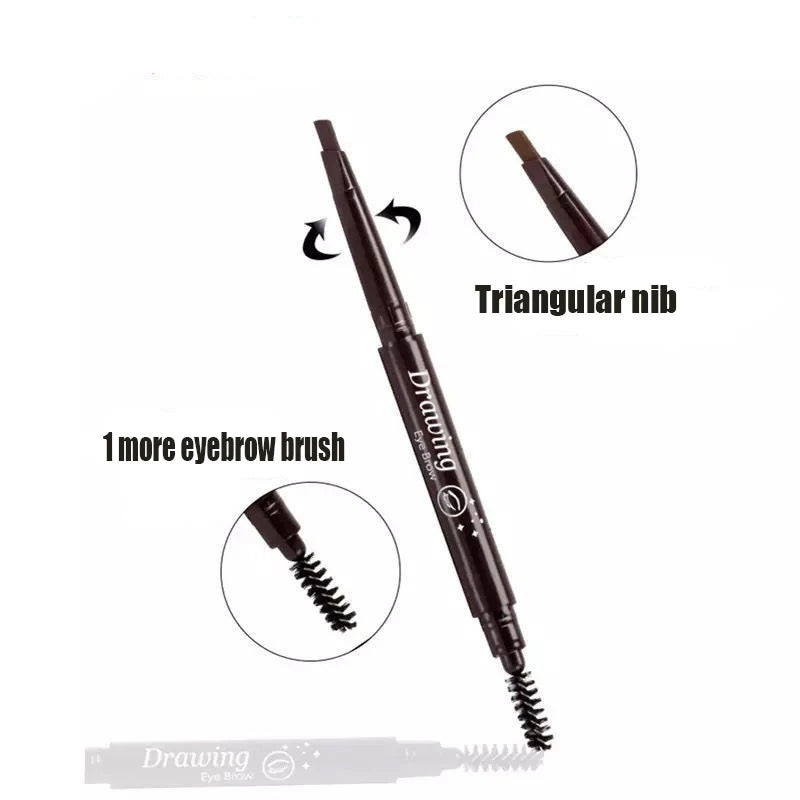5 Colors Double Head Eyebrow Pencil Waterproof Long Lasting Sweat-proof Natural Wild Brows Shaping Drawing Easy Coloring Makeup