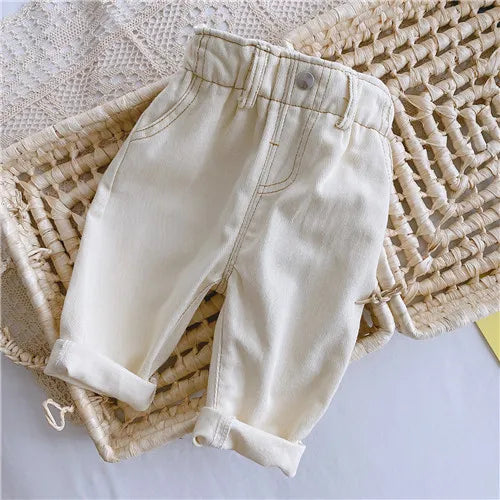 New Children's Girls Boys Jeans Casual High Waist Kids Pants Spring Autumn Baby Boy Girl Long Trousers Outwear Age For 9M-4Years
