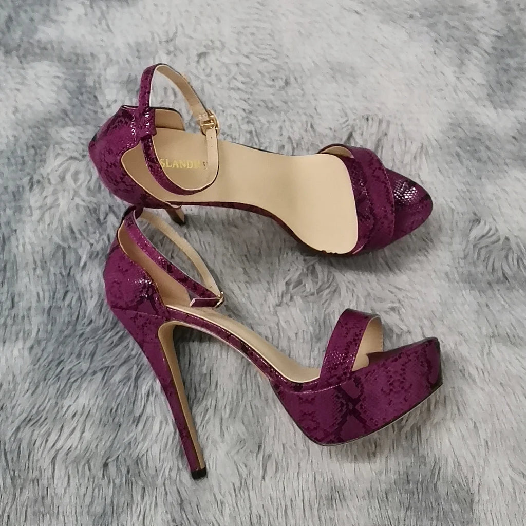 Women Sandals Sexy Serpentine Open Toes Buckle Strap Sandal 14cm Supper High Heels Nighclub Platform Party Dress Wedding Shoes
