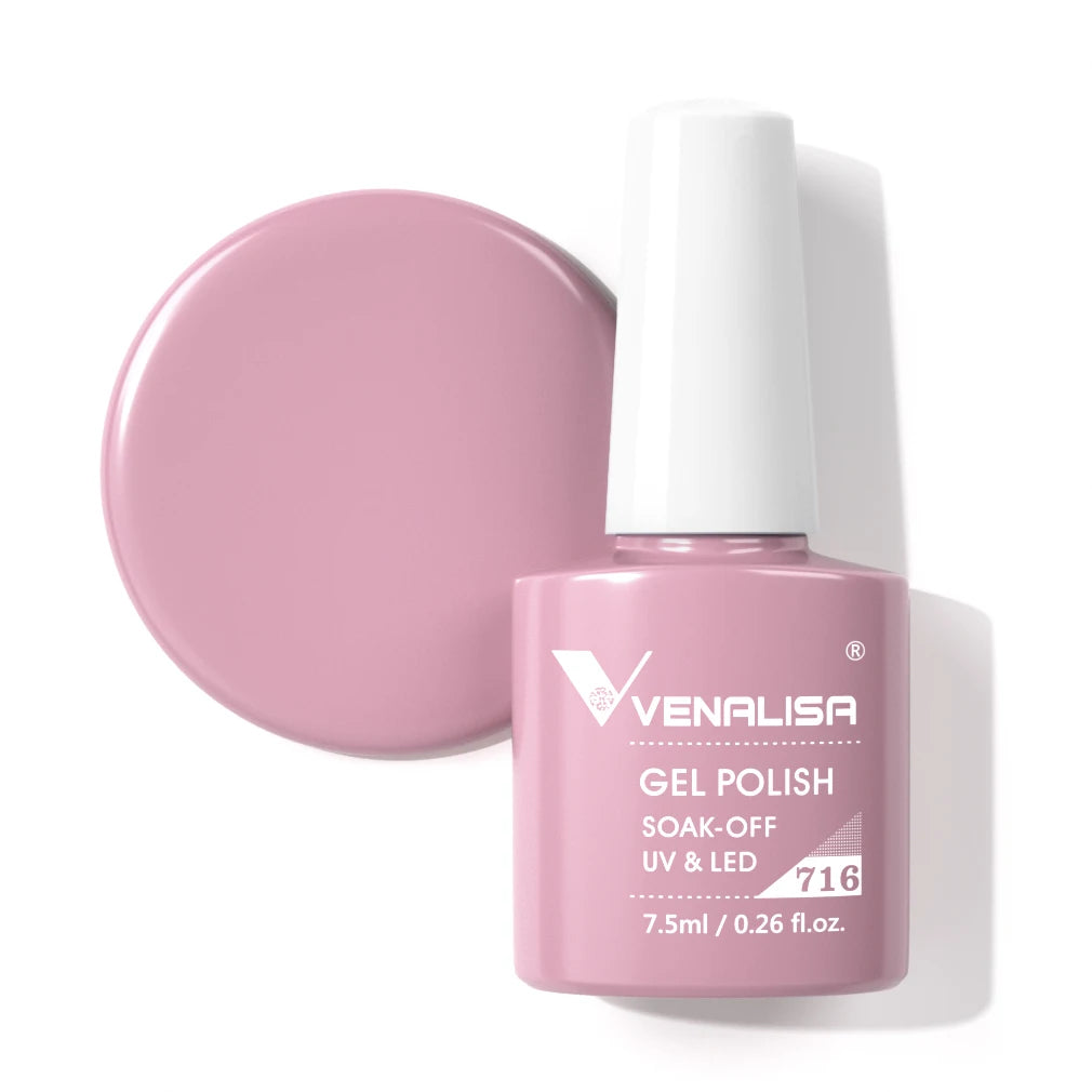 Venalisa Gel Nail Polish 7.5ml White Cap Glass Nail Gel Polish NoWipe Top Soak Off UV LED Nail Lacquer Glitter Color Gel