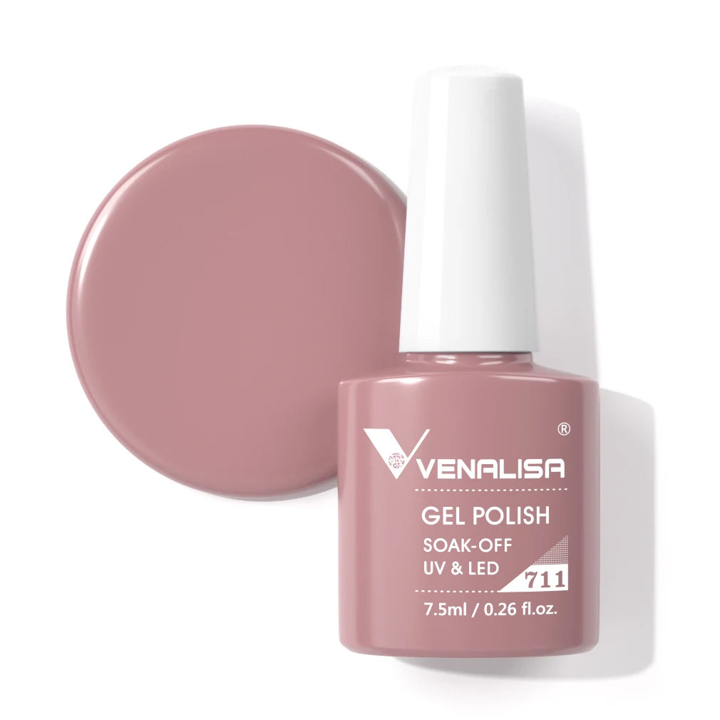 Venalisa Gel Nail Polish 7.5ml White Cap Glass Nail Gel Polish NoWipe Top Soak Off UV LED Nail Lacquer Glitter Color Gel