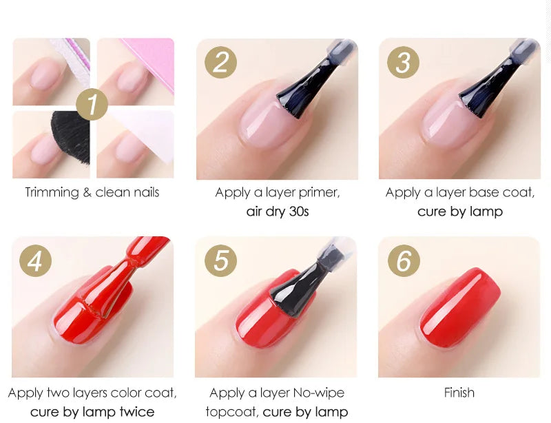 Venalisa Gel Nail Polish 7.5ml White Cap Glass Nail Gel Polish NoWipe Top Soak Off UV LED Nail Lacquer Glitter Color Gel