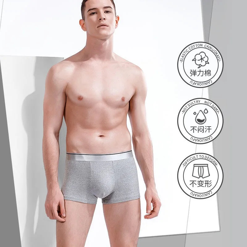 New Men's Underwears Men Panties Boxers Breathable Sexy Male Boxer Solid Underpants Comfortable Plus Size  Mens Underwear Boxers