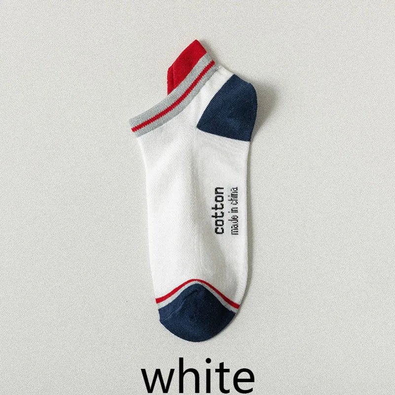 2 Pairs Mens Cotton Short Socks New Style Striped Sports Men Sock Soft Breathable Durable Spring Summer Male Ankle Socks for Boy