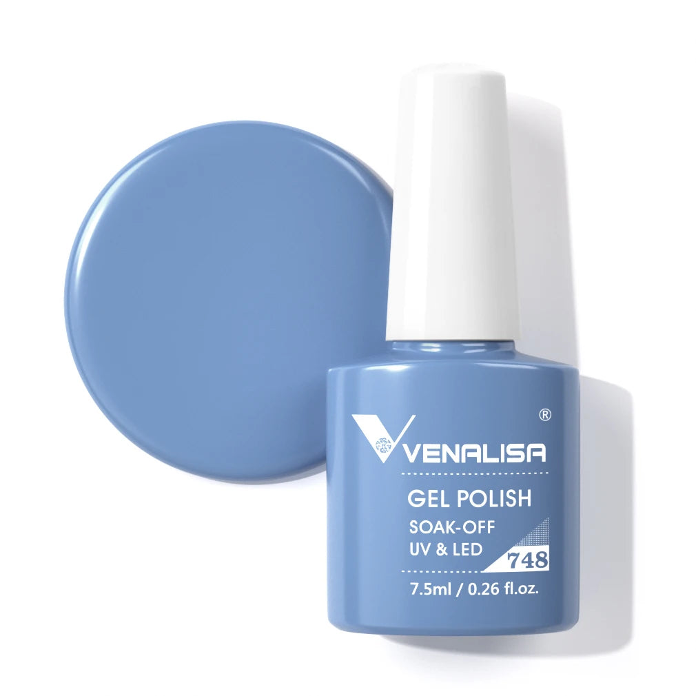 Venalisa Gel Nail Polish 7.5ml White Cap Glass Nail Gel Polish NoWipe Top Soak Off UV LED Nail Lacquer Glitter Color Gel