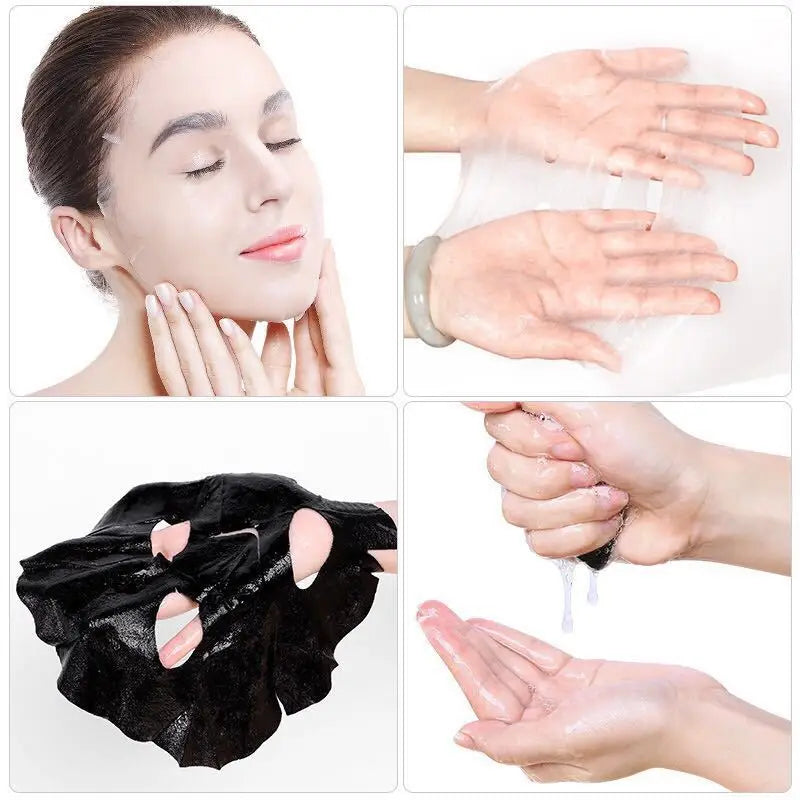 Snail Essence Net Facial Muscle Black Mask Moisturizing Exfoliating Skin Care Collagen Face Disposable Korean Cosmetics 1pc