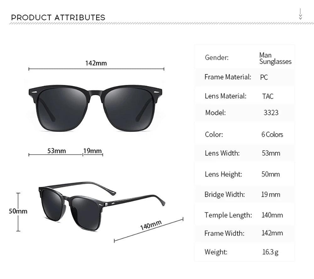 Men Polarized Sunglasses Mirror Eyeglasses Women Square Sport Sunglasses Male UV400 Driving Fishing Camping Sun Glasses Eyewear