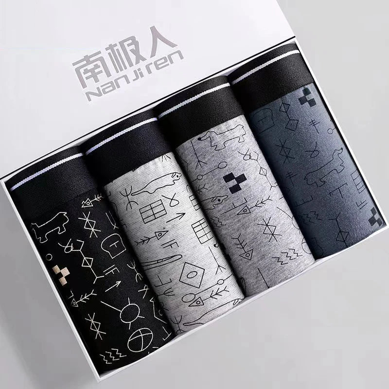 Men Underwear Boxer Shorts Men'S Panties Soft Middle 100% Cotton Male Underpants Man Sexy Boxer Pants Shortsplus Size 8pcs