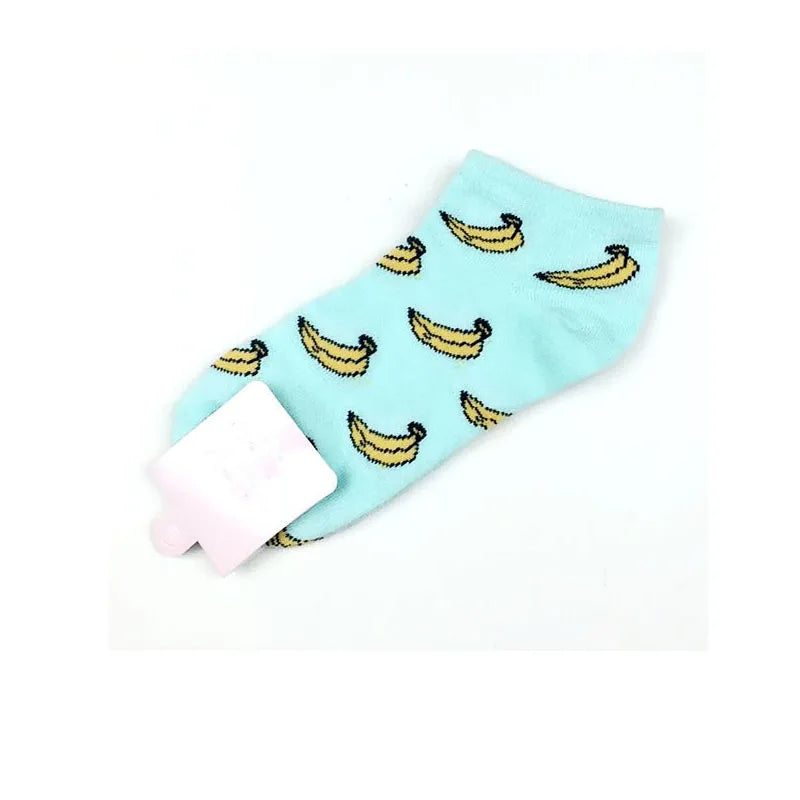 New Cute 11  fruit color love candy color cotton sock summer style women's socks women's thin sock slippers ws85 1pair=2pcs