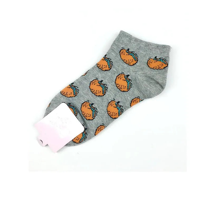 New Cute 11  fruit color love candy color cotton sock summer style women's socks women's thin sock slippers ws85 1pair=2pcs