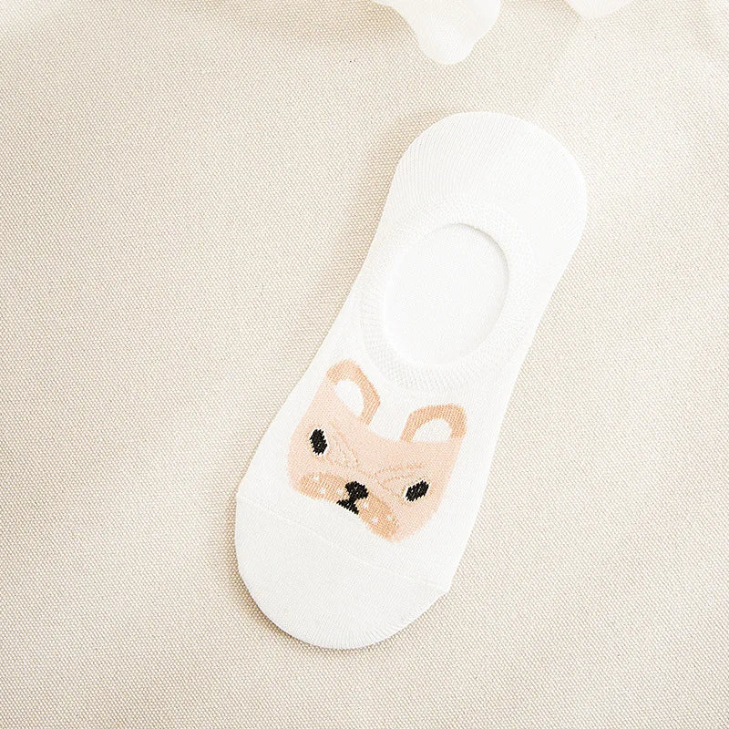 Spring Summer Cotton comfortable Cartoon Animal dog Invisible ankle boat Socks Puppy Woman girl boy hosier 1pair=2pcs ws103