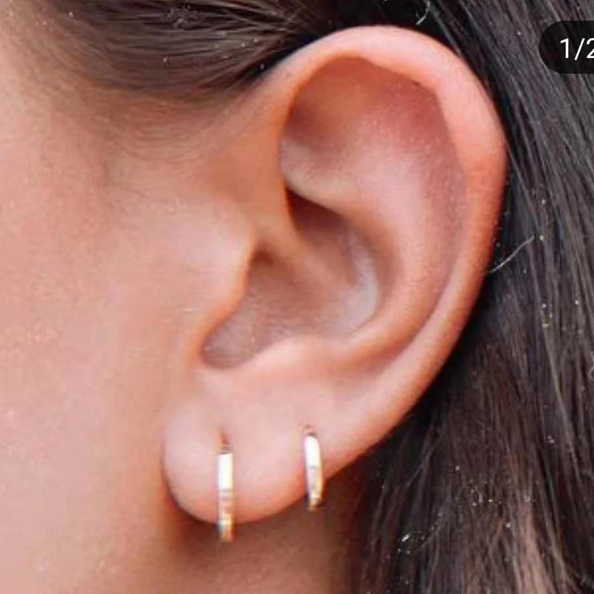 Minimalist Fat Thick Huggie Stainless Steel High Polish Gold Color Hoop Earrings Women Men Small Round Circle Piercing Ear Rings