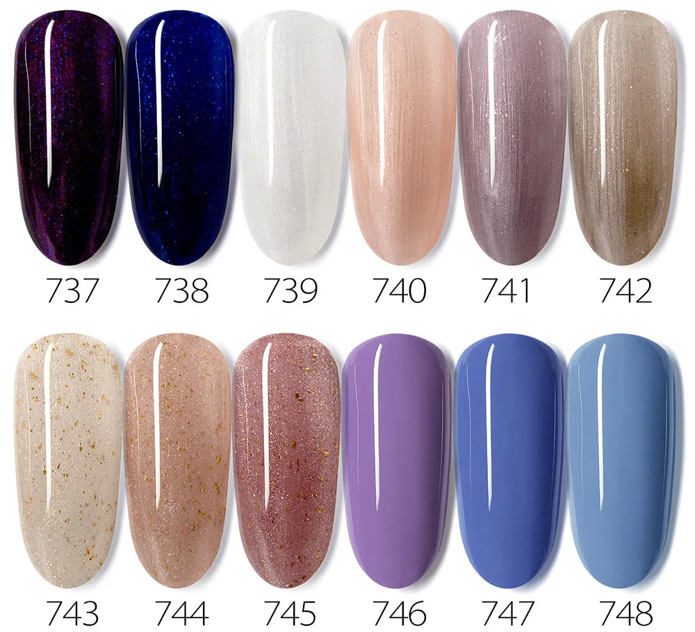 Venalisa Gel Nail Polish 7.5ml White Cap Glass Nail Gel Polish NoWipe Top Soak Off UV LED Nail Lacquer Glitter Color Gel