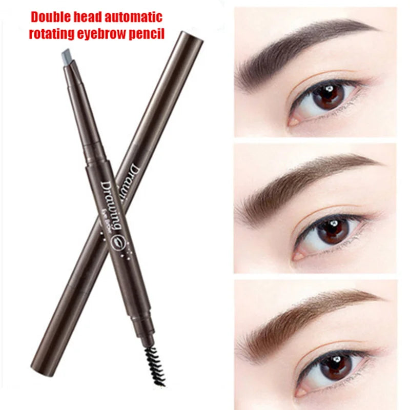 5 Colors Double Head Eyebrow Pencil Waterproof Long Lasting Sweat-proof Natural Wild Brows Shaping Drawing Easy Coloring Makeup