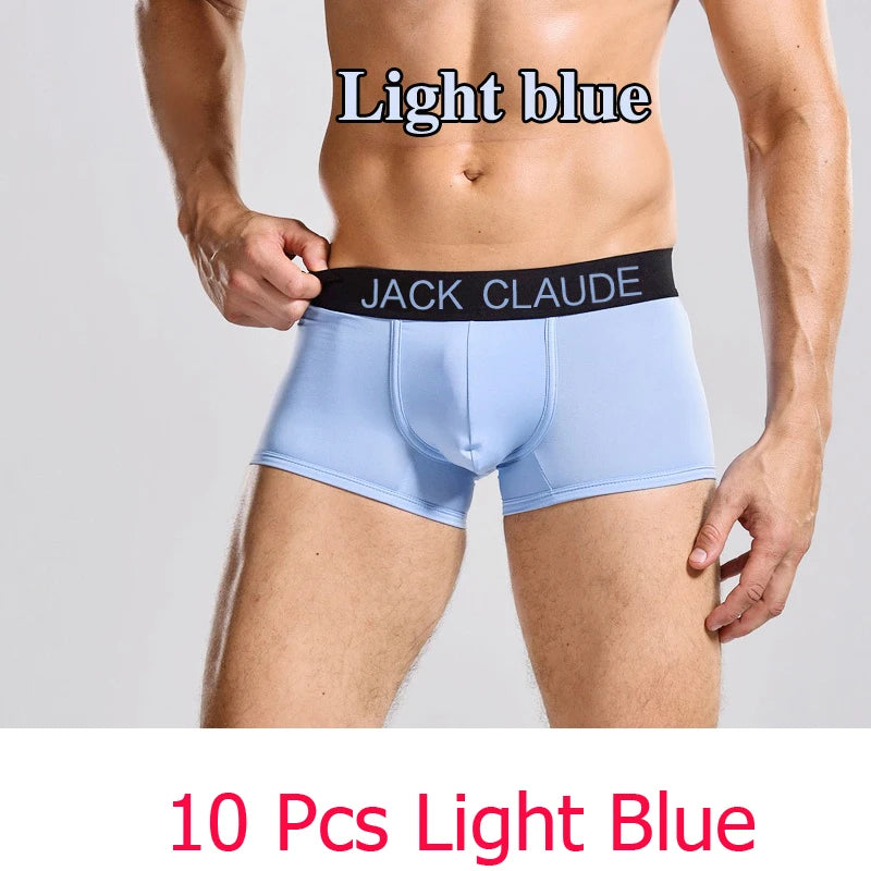 10 PCS Jack Claude Mens Underwear Boxers Brand Men Boxer Shorts Modal Sexy Cueca Boxer Men 10 pcs Underwear Male Underpants