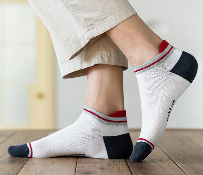 2 Pairs Mens Cotton Short Socks New Style Striped Sports Men Sock Soft Breathable Durable Spring Summer Male Ankle Socks for Boy