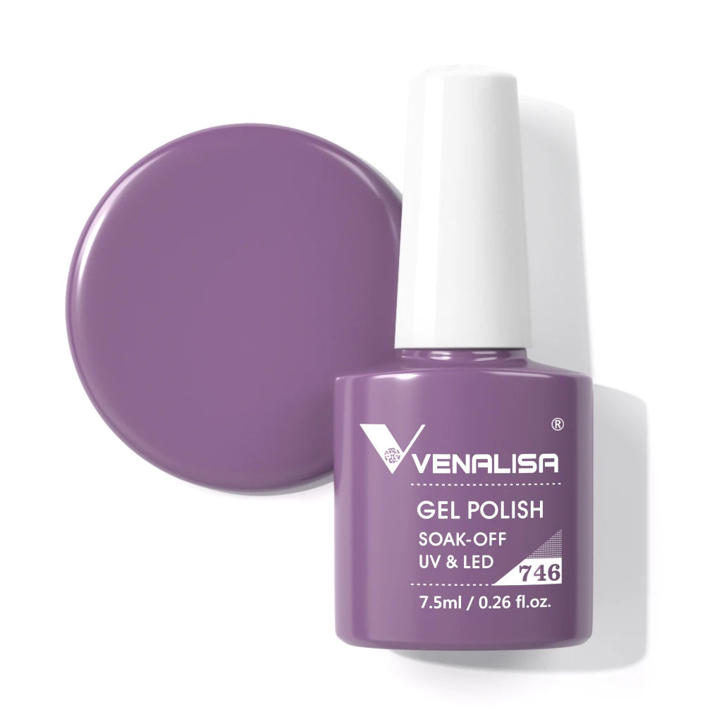 Venalisa Gel Nail Polish 7.5ml White Cap Glass Nail Gel Polish NoWipe Top Soak Off UV LED Nail Lacquer Glitter Color Gel