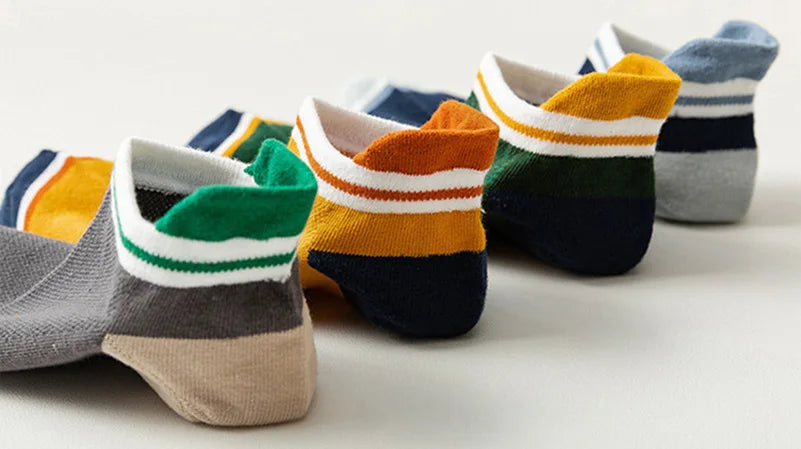 2 Pairs Mens Cotton Short Socks New Style Striped Sports Men Sock Soft Breathable Durable Spring Summer Male Ankle Socks for Boy