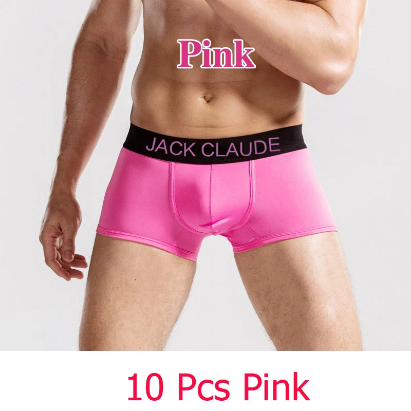 10 PCS Jack Claude Mens Underwear Boxers Brand Men Boxer Shorts Modal Sexy Cueca Boxer Men 10 pcs Underwear Male Underpants