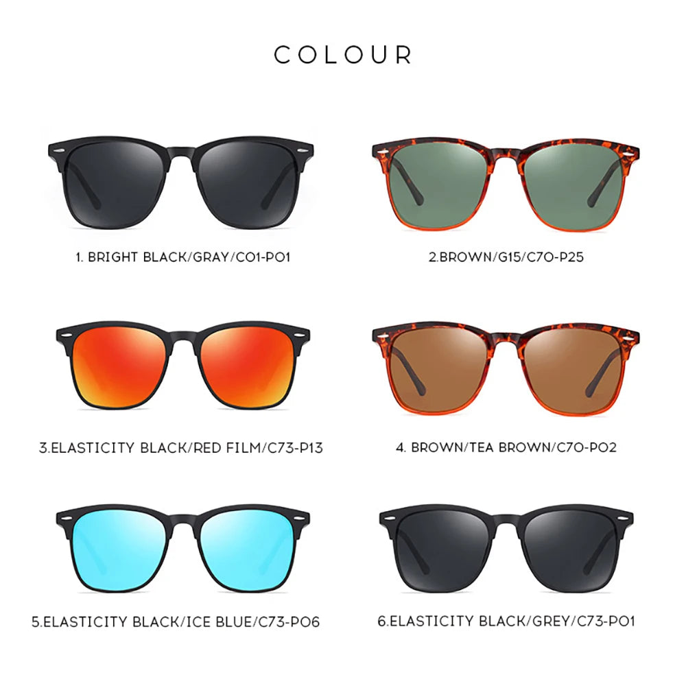 Men Polarized Sunglasses Mirror Eyeglasses Women Square Sport Sunglasses Male UV400 Driving Fishing Camping Sun Glasses Eyewear