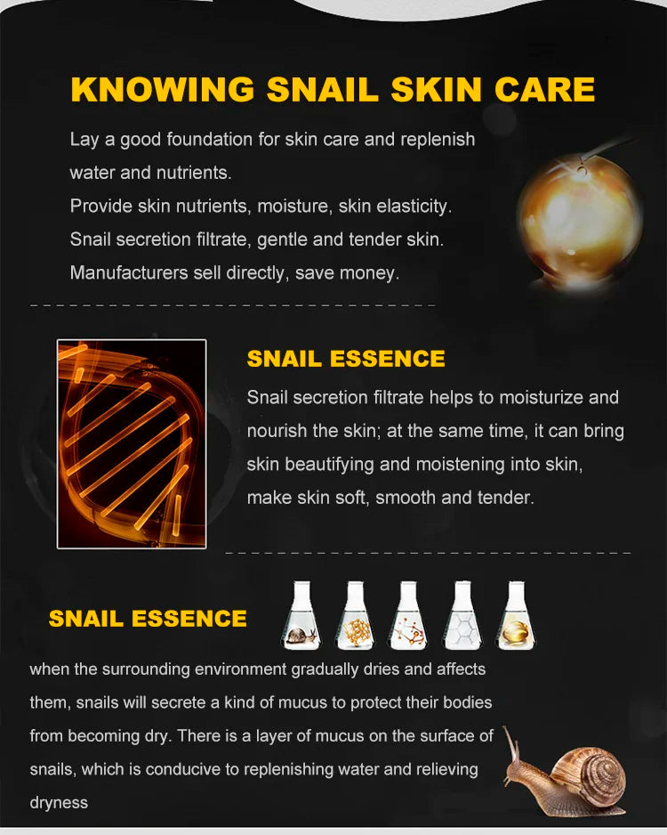 Snail Essence Net Facial Muscle Black Mask Moisturizing Exfoliating Skin Care Collagen Face Disposable Korean Cosmetics 1pc